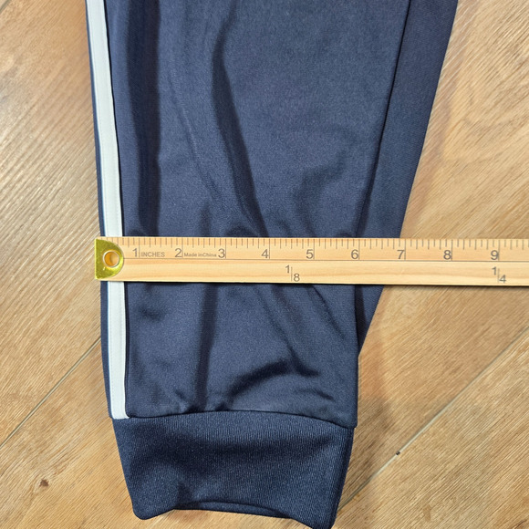 Adidas 3 Stripes Track Pants Men L Blue White Tapered Athletic Joggers Sportwear - Picture 12 of 13